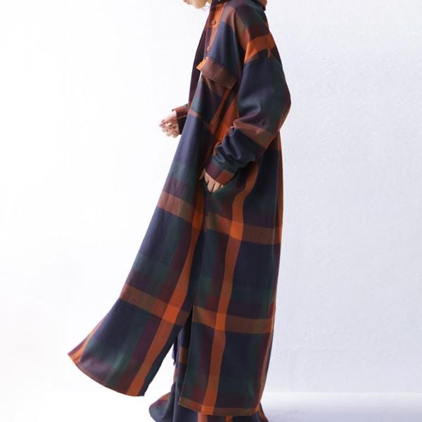 

two piece sets plaid women long blouse shirts wide legs pants spring girls students sets suit 2020 summer japanese korean1, White