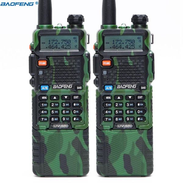 

walkie talkie 2pcs baofeng uv-5r 3800mah 5watts dual band uhf 400-520mhz vhf 136-174mhz two way radio ham