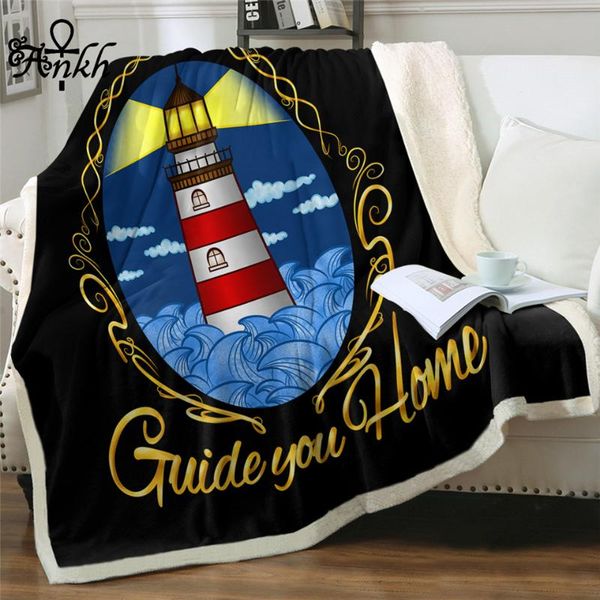 

blankets lighthouse by taemin ankh throw blanket ocean sherpa navigation soft plush bedspreads golden letters custom