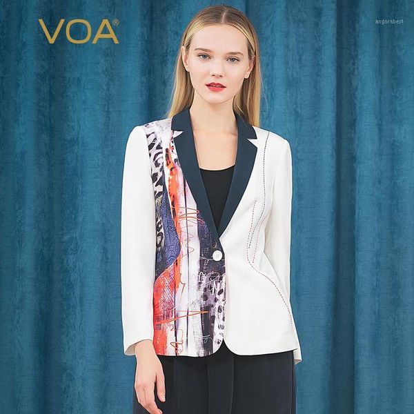 

voa streamer white silk 36mm heavy leopard splicing flat lapel collar wire arch needle yi li kou crisp suit w5321, Black;brown