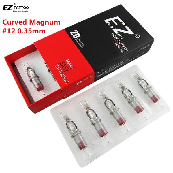 

ez revolution tattoo needles cartridge magnum curved round magnum # 12 (0.35 mm ) long taper 5.5 mm tattoo supply 20 pcs