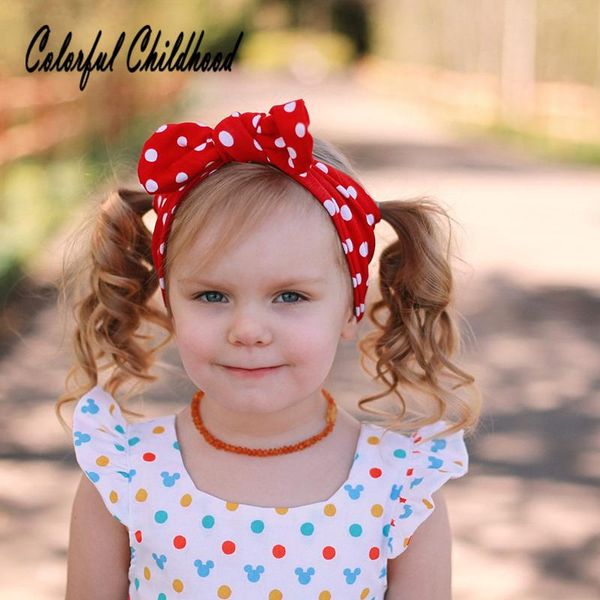 

hair accessories adorable polka dot bowknot elastic head bands for baby girls headband children set birthday gift, Slivery;white