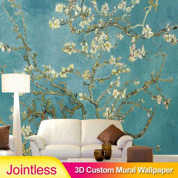 

jointless custom 3d mural retro oil painting florals p wallpaper home decor living room 3d wall paper landscape background
