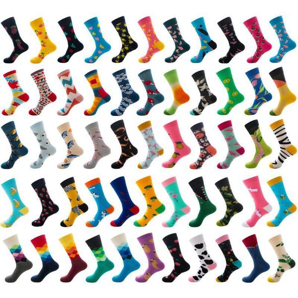 

the latest tube socks sweat-absorbent cotton fashion wild trend socks color rhombus gradient1, Black;white