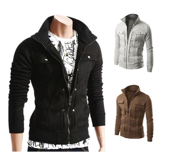 

autumn and winter jacket men's clothing fashion trend men's jacket outerwear men coats jackets with in wintercasual multi-button d, Black;brown
