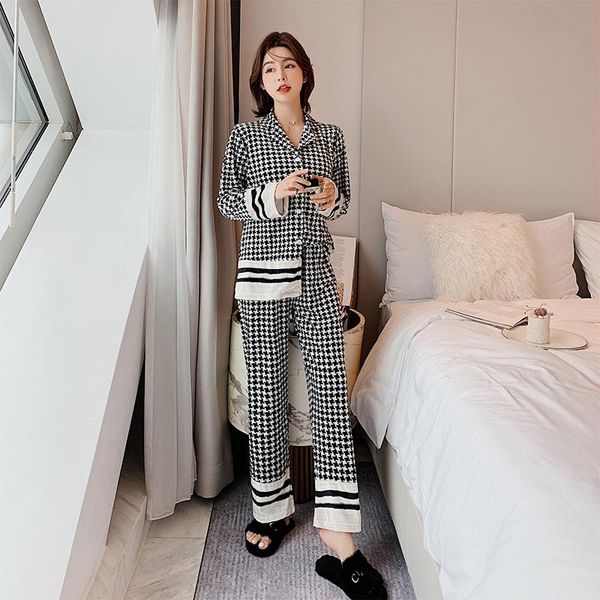 

2020 autumn winter women pleuche pajamas 2pcs sleepwear set plus size nightwear long sleeve pants home clothing, Black;red