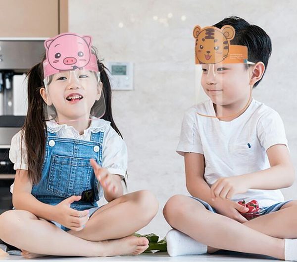 

cartoon glasses kids with safety shield pet chidren protective full face anti-fog isolation mask splash-proof visor