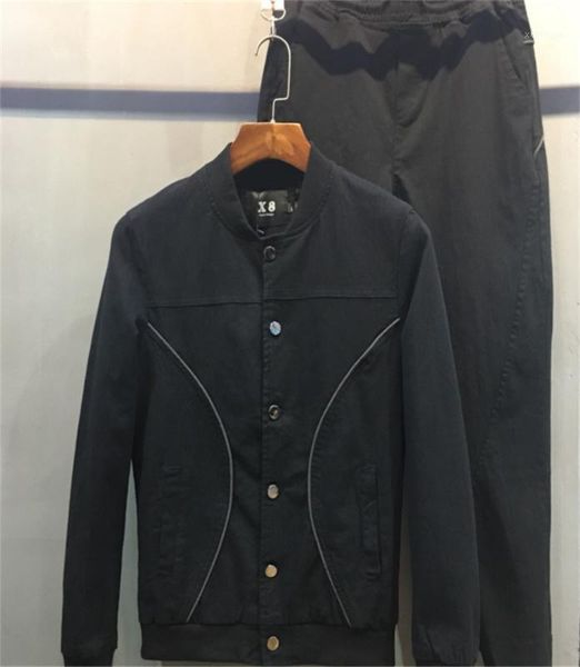 

high-quality men's new model flying jacket solid coat plus size1, Gray