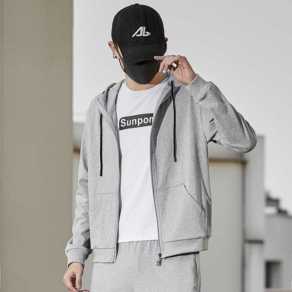 

hooded tracksuits gym shark face saints horse brand, Gray