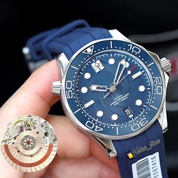 

limited-edition new blue dial ceramics bezel 316l stainless steel case miyota 8215 automatic 210.22.42.20.01.004 mens watch rubber strap, Slivery;brown