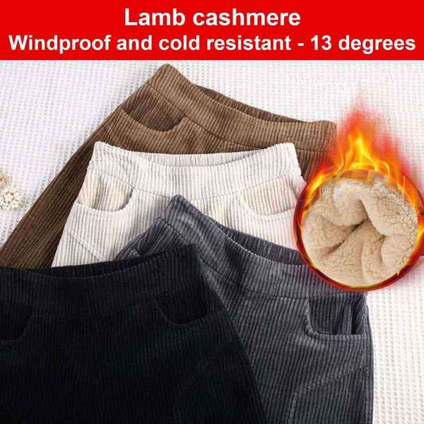 

Warm Trendy Skinny Straight Pencil Pants Plush Lining Slim Pants Solid Color For Work, Black;white