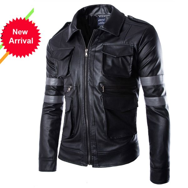 

2021 new overcoat men's street windbreaker coat plush men leather locomotive fur clothing pu casual jacket eurocode size nzgt, Black