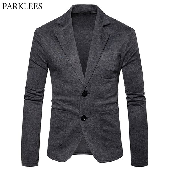 

mens knitting suits blazers fashion casual slim fit single breasted two button suit blazer jacket men terno masculino 2xl 201104, White;black