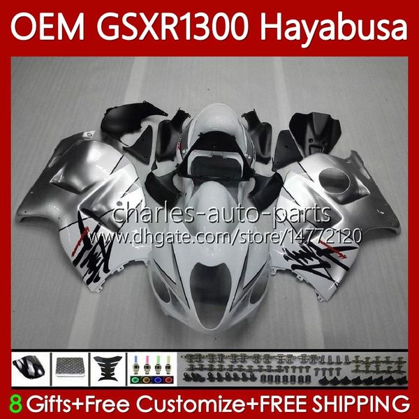 Einspritzung für Suzuki Hayabusa Körper GSXR-1300 GSXR 1300 CC 08-19 77No.154 1300CC Silber weiß GSXR1300 08 2008 2009 2010 2011 2012 2013 GSX R1300 14 15 16 17 18 19 Verkleidungen