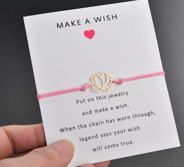 

factory2q7flotus color silver make a adjustable card new flower pendant romantic 7 colors rope chain bracelet women