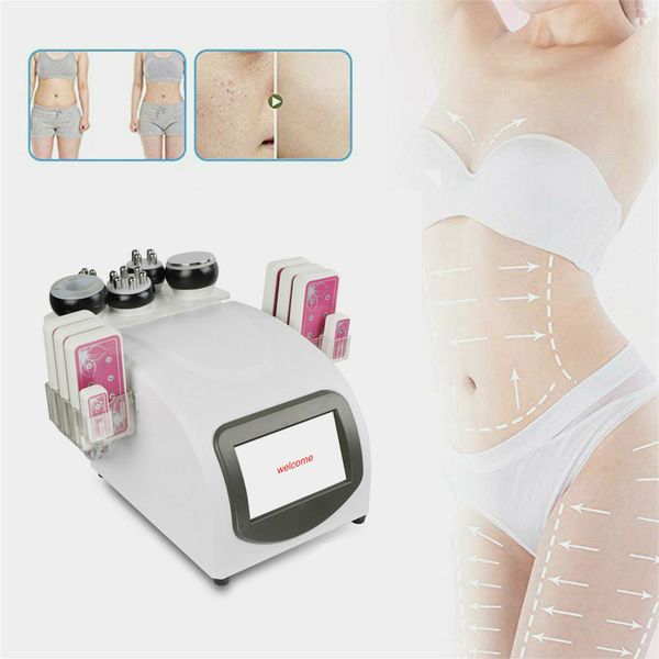 

professional 6-1 cavitation slimming machine body sculpt vacuum rf cellulite remover skin lift beauty equipment, Black