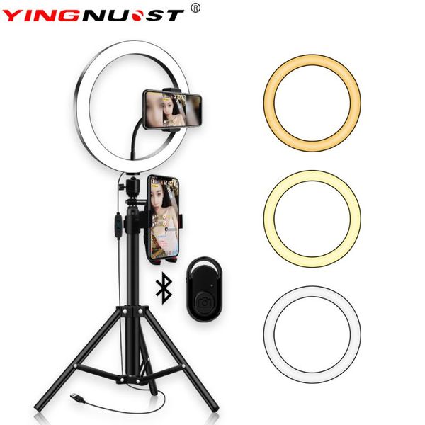 

led ring light 5600k 10inch 26cm lamp dimmable pgraphy studio video with 150cm tripod selfie stick&usb plug phone holder