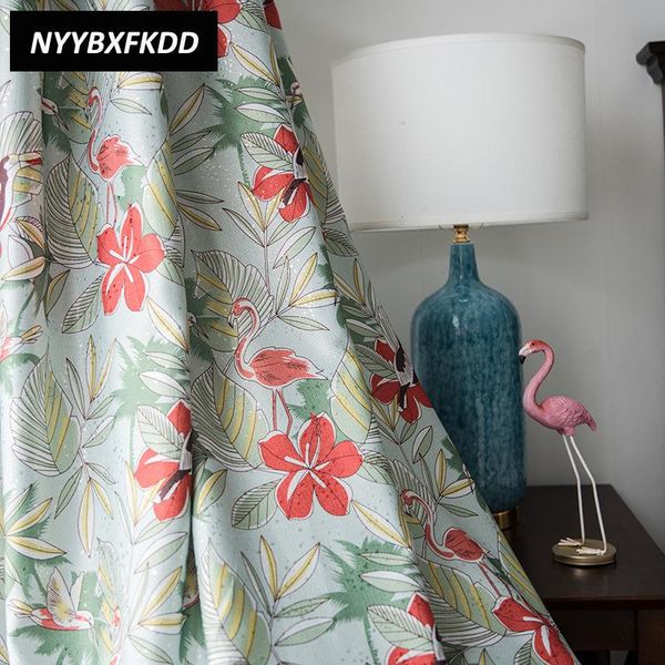 

curtain & drapes flamingo jacquard curtains cloth home decoration for bedroom living room window treatment balcony floral print fabric