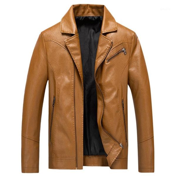 

new arrival brand motorcycle zipper leather jacket men men's leather jackets jaqueta de couro masculina mens coats #601, Black;brown