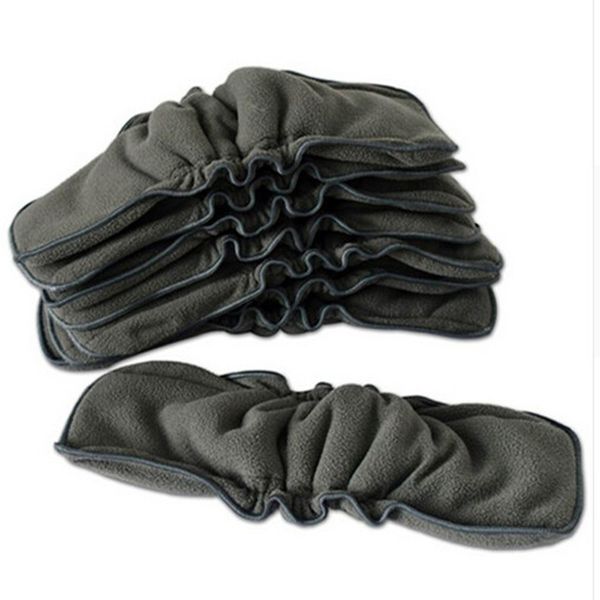 

[ 5pcs/set ] nappy inserts bamboo charcoal double gussets diaper inserts carbon bamboo liners for diaper covers day & night 201117