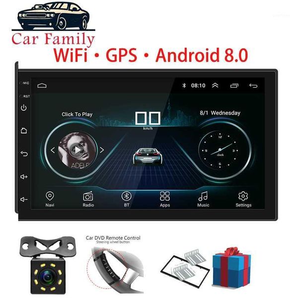

car family 2 din car radio android 8.0 gps navigation bluetooth touch screen wifi audio stereo fm usb multimedia mp51