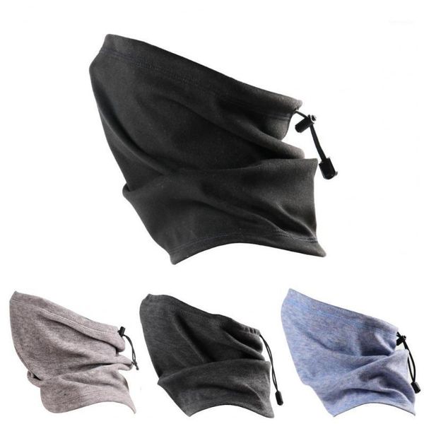 

winter cycling hiking dustproof warm drawstring neck scarf face cover1, Black