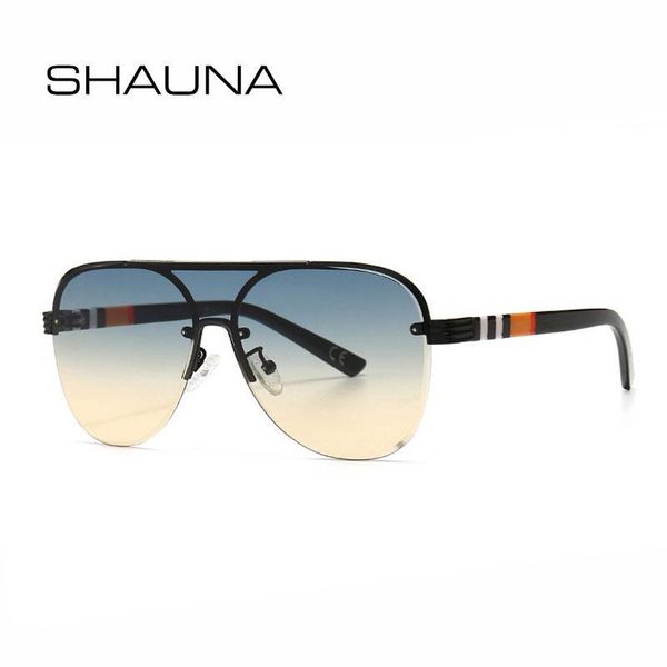

sunglasses shauna vintage half frame flat one-piece lens pilot gradient uv400, White;black