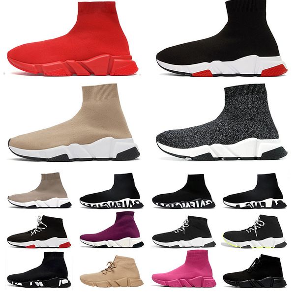 

2021 desinger sock sport sneaker trainer shoe women mens casual shoes triple black white sneakers socks designers platform womens trainers, White;red