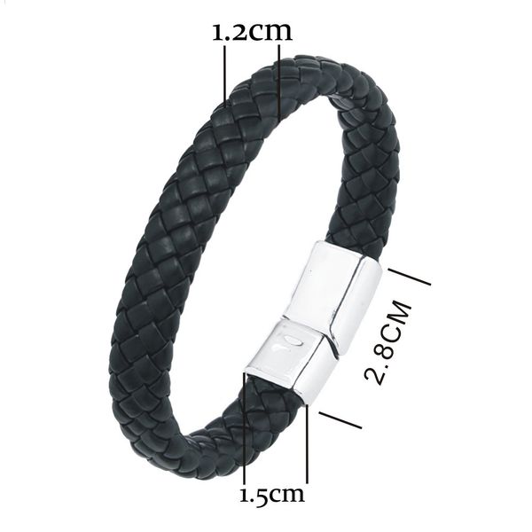 

braided mens bracelet black genuine leather