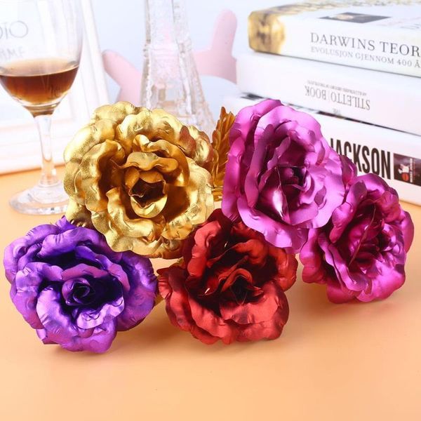 

soledi gold foil decorating floral gift festival prop decor colorful emulational flower restaurant valentine's day1