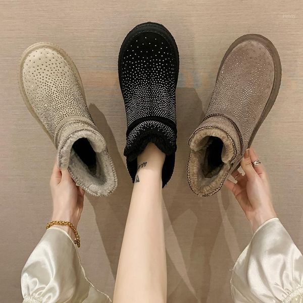 

women's rubber boots australia luxury designer shoes winter footwear flat heel round toe boots-women rain snow fashion1, Black