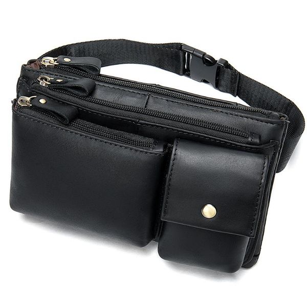 

2020 new genuine leather waist packs men waist bag natural leather fanny packs large belt bag money belt bum pouch hip