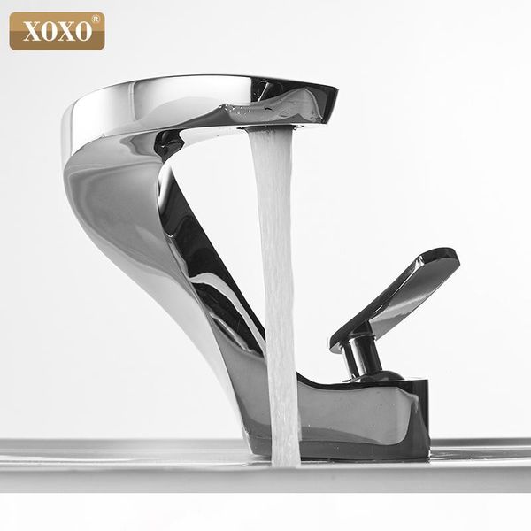 

xoxo basin faucet cold and waterfall contemporary chrome brass bathroom basin sink mixer deck mounted waterfall tap 21045 t200608