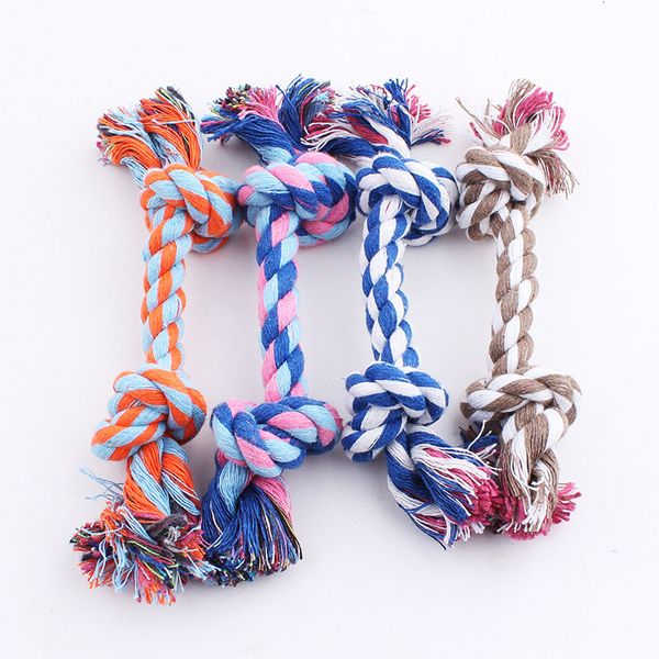 

pet toy double braided bone cotton rope trumpet chew knot for dog puppy ing