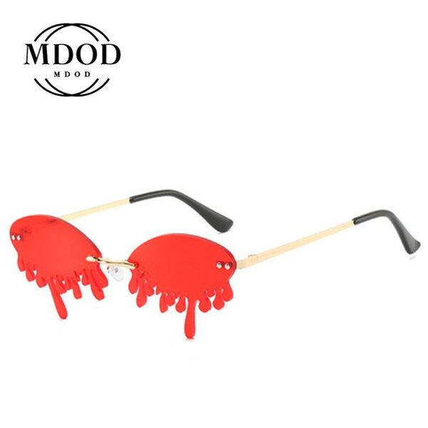 

sunglasses style rimless women vintage unique shape steampunk female gafas shades uv400 oculos feminino, White;black