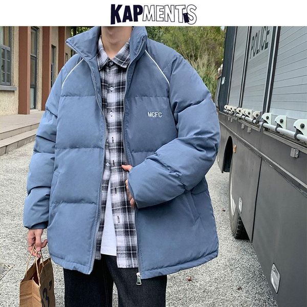 

men's down & parkas kapments winter men puffer jackets coats 2021 bubble coat mens casual japanese streetwear windbreaker male korean j, Black