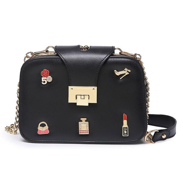 

женское высококачественное квадратное плечо мешок сумка цепь crossbody 3-слойный клип мешки дизайнерские сумки и сумка для муфсины