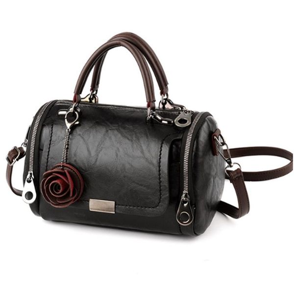 

shoulder bags fashion women bag with flower pendant ladies totes party purse boston handbag casual female messenger crossbody