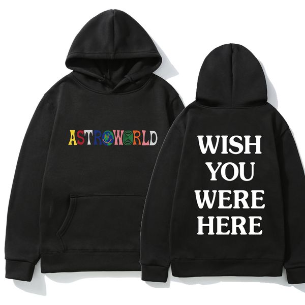 

travis scott astroworld you were here hoodies fashion letter astroworld hoodie streetwear man woman pullover sweatshirt, Black