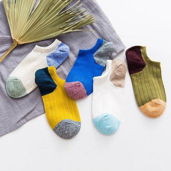 

autumn and winter new personality men socks casual fight color pattern vertical stripes male short socks wmtcbk xhlove, Black