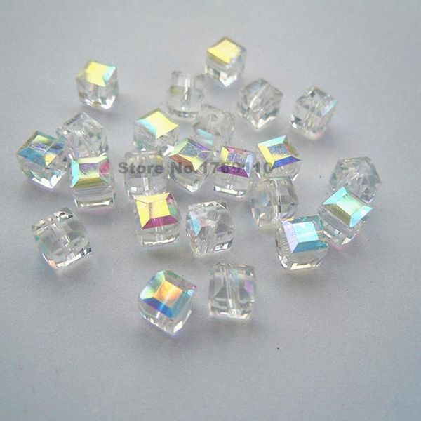 

isywaka 100 шт. белый цвет квадратный квадрат 6 мм австрия хрустальные бусы шаржевые стеклянные бусины свободные разные бусины для diy ювели