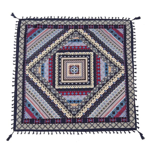 

2020 new brand women scarf square cotton shawls and wraps lady pashmina tassels bohemia foulard winter female bandana hijabs wmtaet, Blue;gray