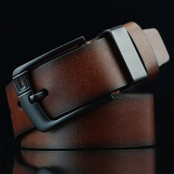 

pd001 new fashion men's belt with needle buckle casual belt for men brown black coffee 3 colors kyne, Black;brown