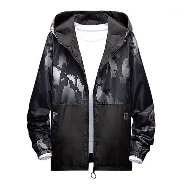 

jaycosin spring jacket men fashion pattern print mens jackets and coats plus size windbreaker jacket hooded windrunner 7xl-m1, Black;brown