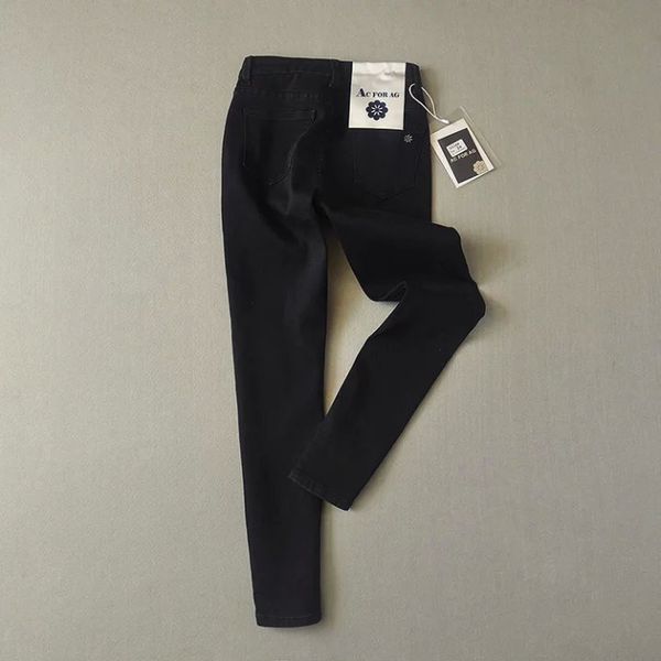 

yang mi's high waisted slim jeans black legged leggings pants, Blue