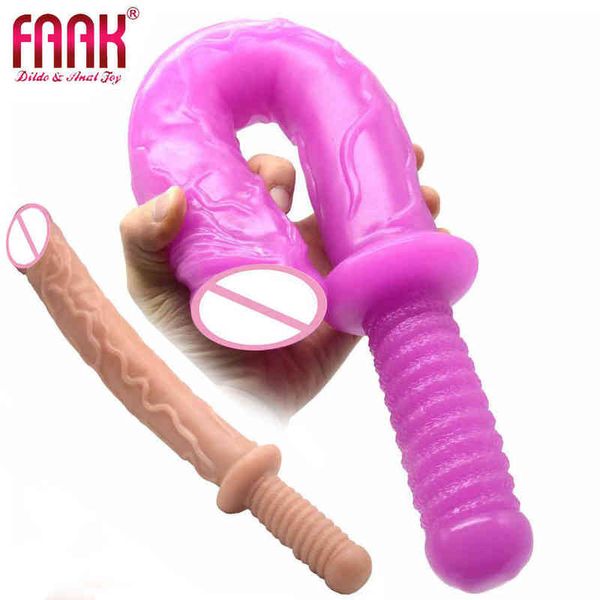 NXY Dildos Anal Brinquedos Grande Pênis Simulado com Handle Sword Falso Long Strip Masturbator Plug Feminino Diversão Adult Products 0225