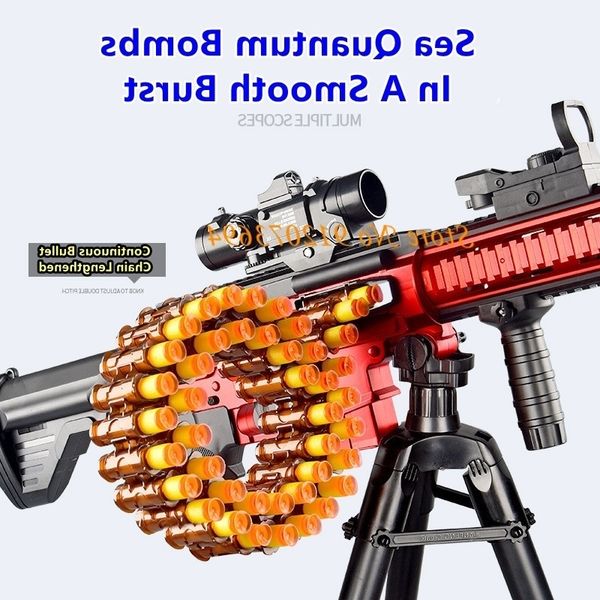 

214499cm electric manual dual mode m416 heavy machine 8 times lens tactical equipment diy assembly soft bullet gun kid toy