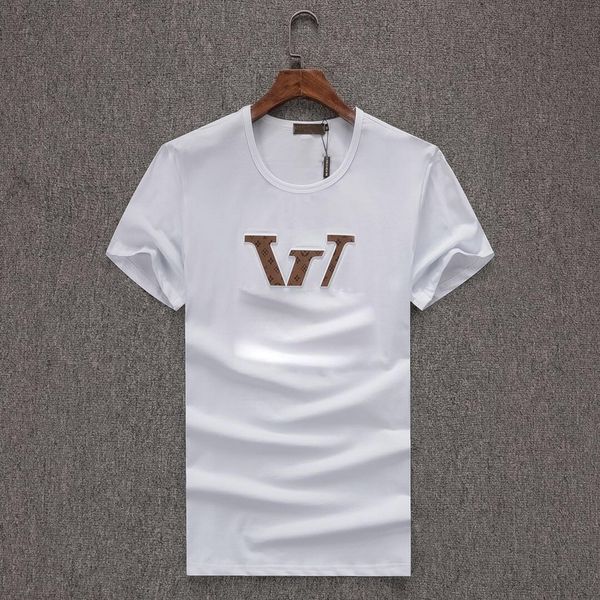 

wholesale men 2020 summer designers men t shirts european style velvet t-shirt round neck cotton short sleeves male and female t-shirts, White;black