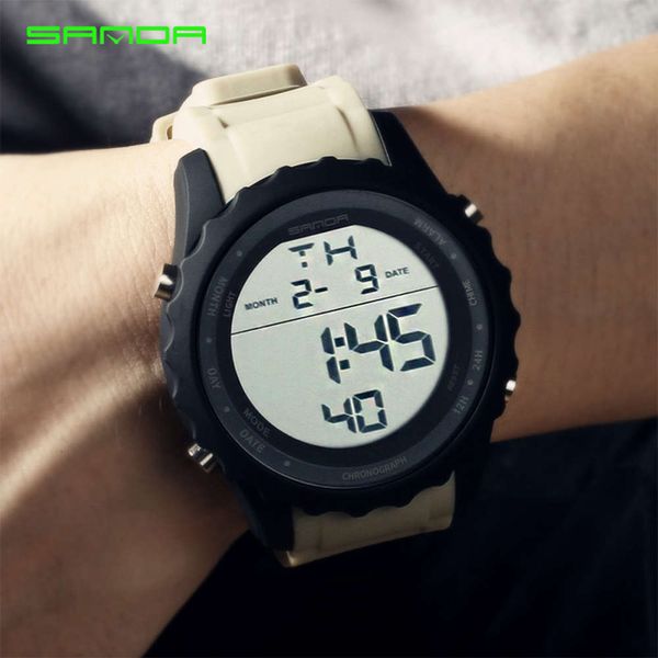 

sanda large dial men's sports step meter intelligent personality multi-function male students' electronic watch waterproof