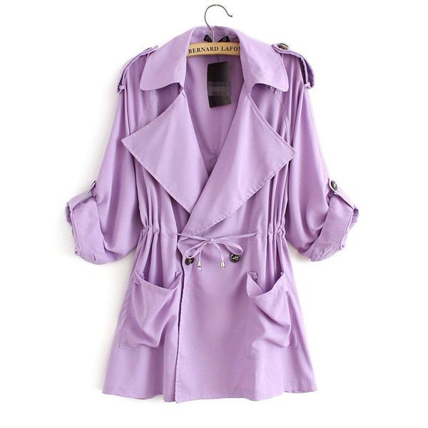 

autumn fashion coat women long sleeve trench coat for women windbreaker, Tan;black